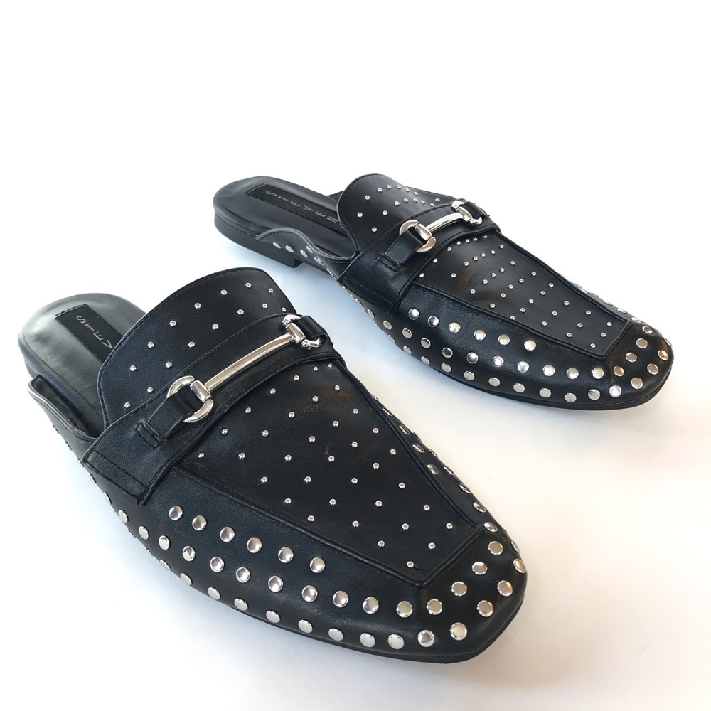 Steve Madden silver studded rilee-s mules 9.5